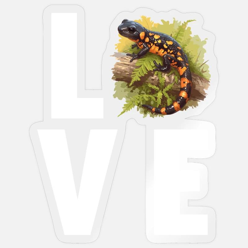 Feuersalamander Salamander - Sticker Größe S (10 x 10 cm) - Transparent glänzend