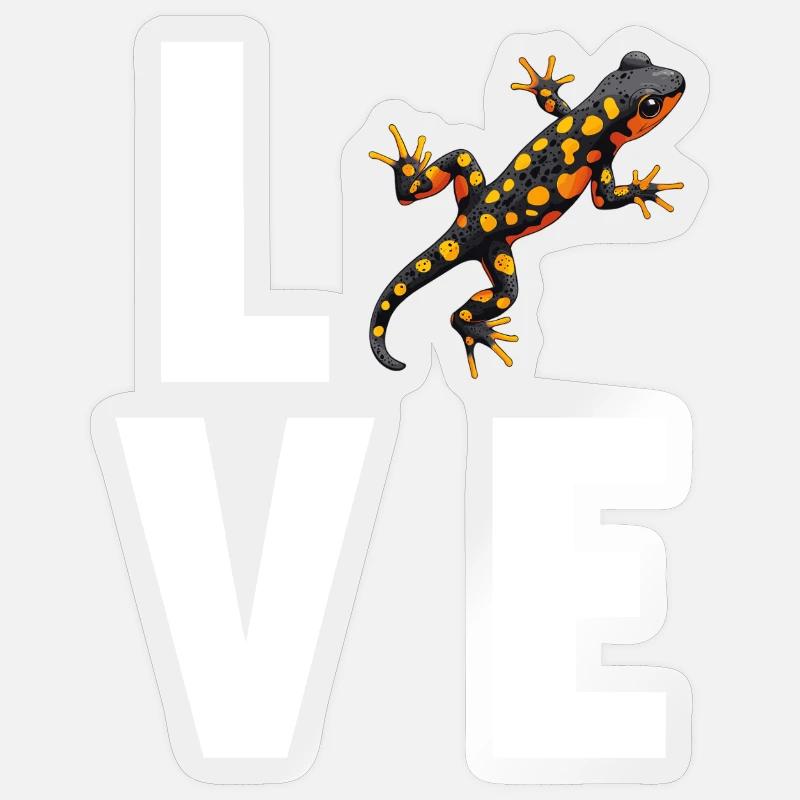 Feuersalamander Salamander - Sticker Größe S (10 x 10 cm) - Transparent glänzend