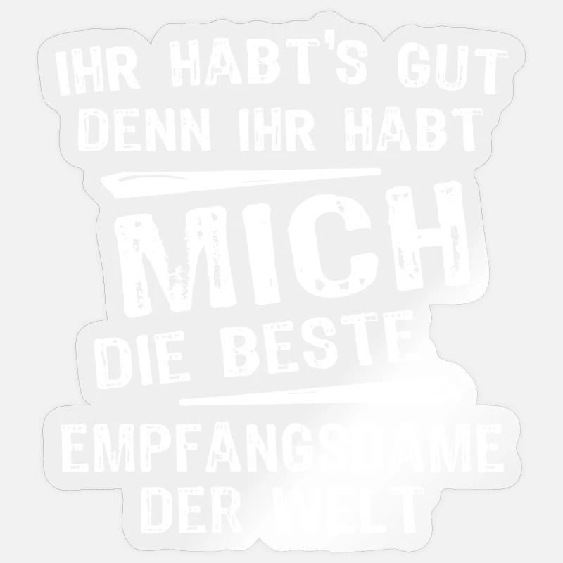 Réceptionniste - Sticker taille S (10 x 10 cm) - brillant transparent