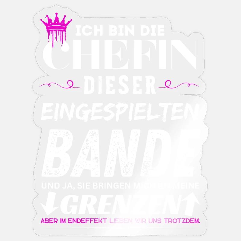 Chefin dieser Eingespielten Bande Chefin Geschenke - Sticker taille S (10 x 10 cm) - brillant transparent