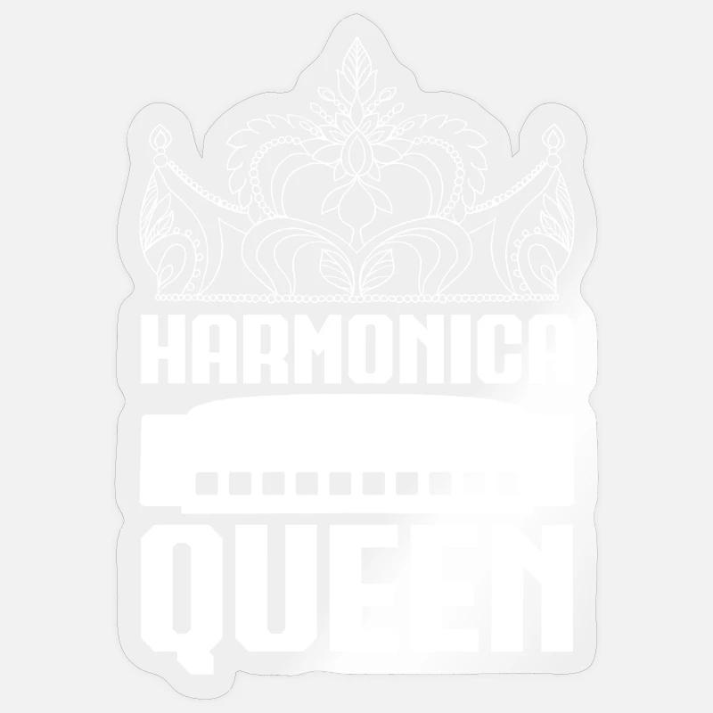Harmonica Musican Queen Harmonica - Sticker size S (10 x 10 cm) - transparent glossy