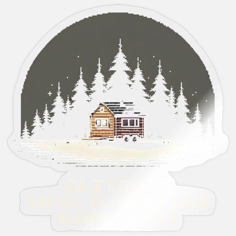 Dimension plus petite buggée | Micro-maison Sticker taille S (10 x 10 cm)