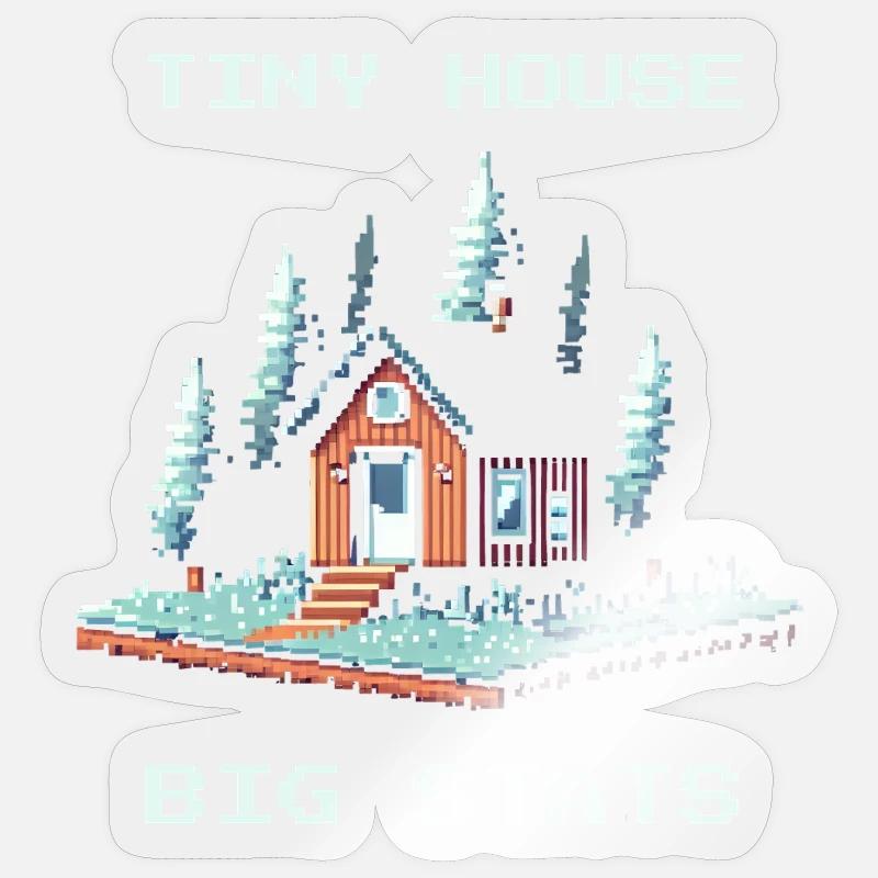 Tiny House, Big Values | Minimalism - Sticker size S (10 x 10 cm) - transparent glossy
