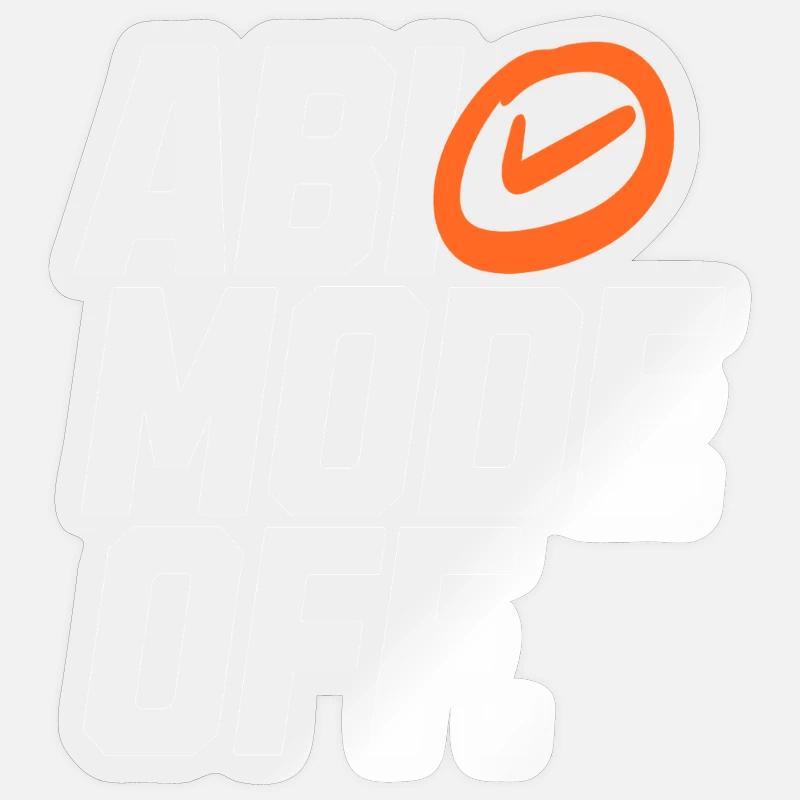 Abio Mode Off - Sticker Größe S (10 x 10 cm) - Transparent glänzend
