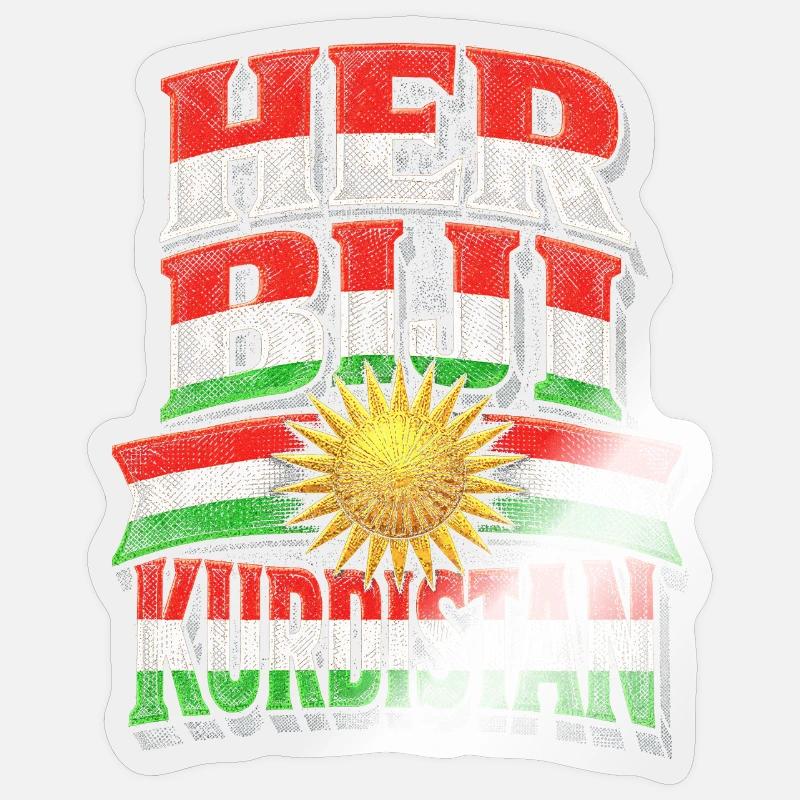M. Biji Kurds kurdes - Sticker taille S (10 x 10 cm) - brillant transparent