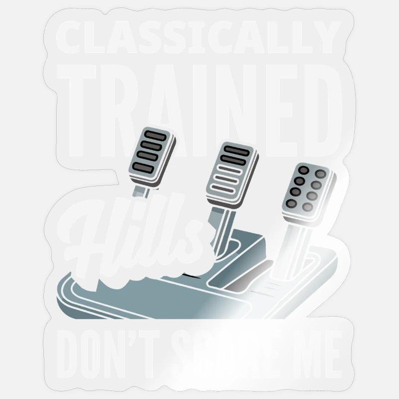 Manual car, classically trained - Sticker size S (10 x 10 cm) - transparent glossy