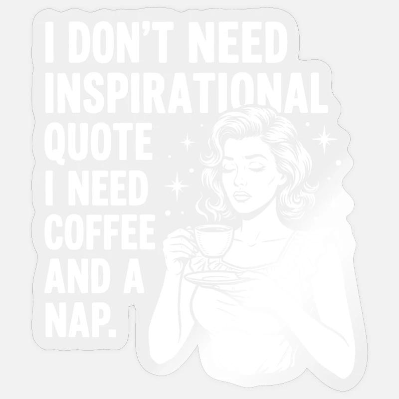 Echte Kaffeeliebe Nickerchen Statement - Sticker Größe S (10 x 10 cm) - Transparent glänzend