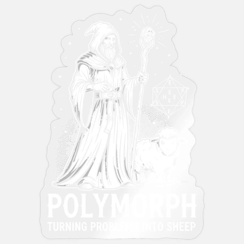 Magicien, RPG : Sort d’humour nerd Sticker taille S (10 x 10 cm)