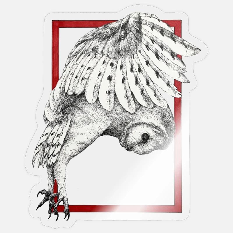 Eule mit Rahmen Sticker Größe S (10 x 10 cm)