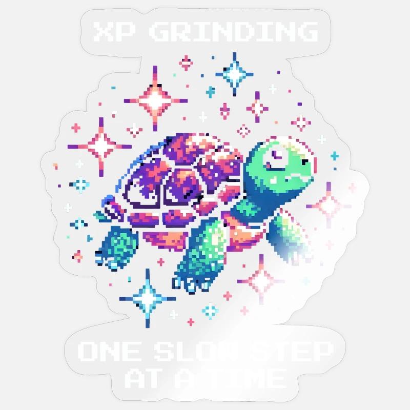 Grinder l’XP | Tortue - Sticker taille S (10 x 10 cm) - brillant transparent
