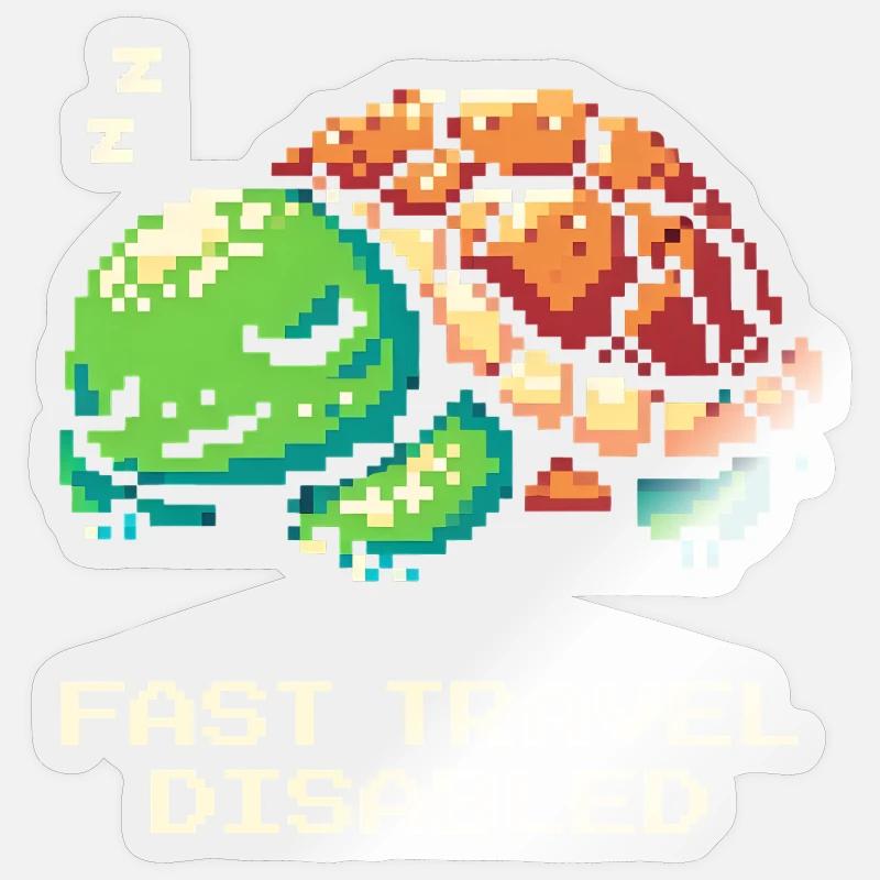Voyage rapide désactivé | Tortue - Sticker taille S (10 x 10 cm) - brillant transparent