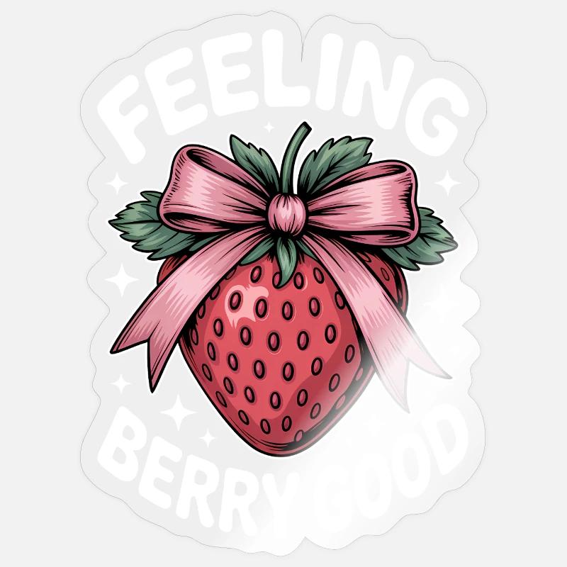 Erdbeeren Sprüche Lustiges Erdbeeren Geschenk - Sticker Größe S (10 x 10 cm) - Transparent glänzend