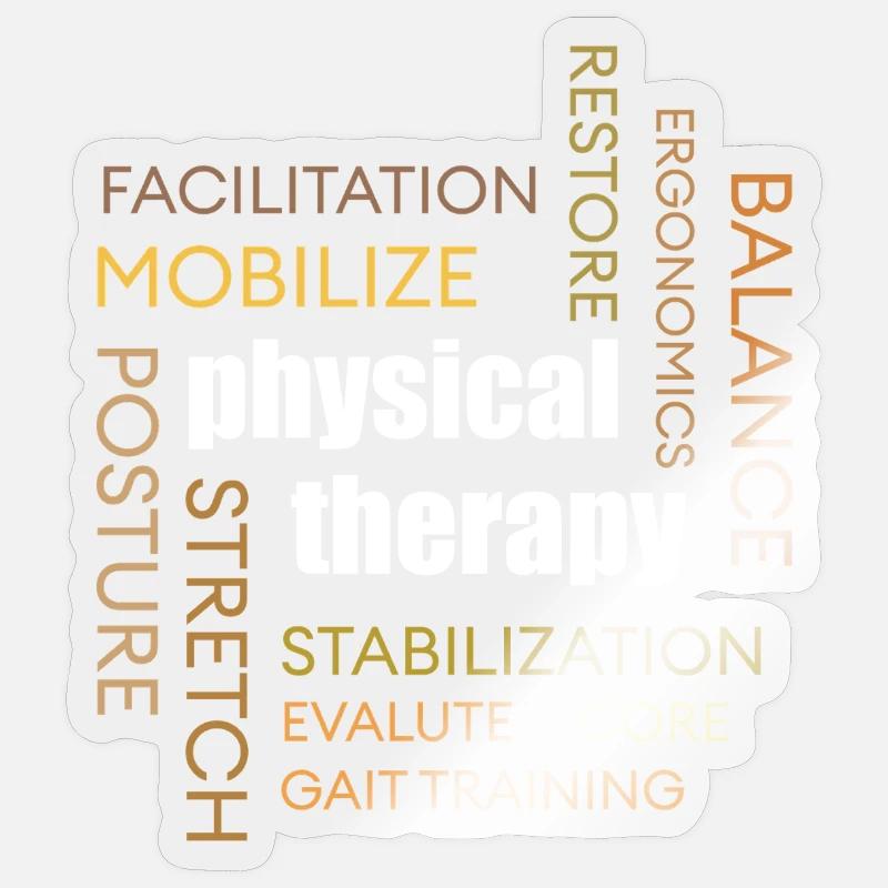 Physiotherapy Word Cloud: Mobilization Sticker size S (10 x 10 cm)