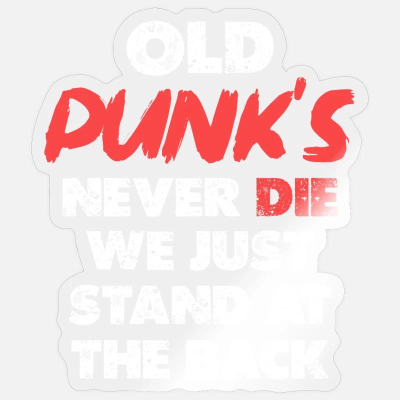 Œuvres d’art Old Punks Never Die - Sticker taille S (10 x 10 cm) - brillant transparent