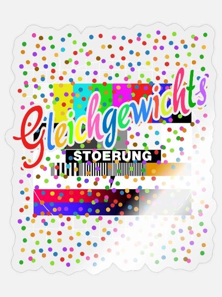 Gleichgewichts Störung Testbild Kostüm Karneval - Sticker Größe S (10 x 10 cm) - Transparent glänzend