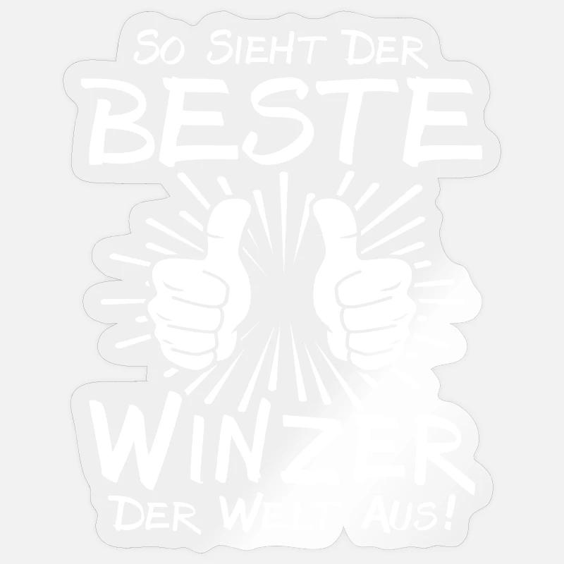 Bester Winzer - Sticker Größe S (10 x 10 cm) - Transparent glänzend