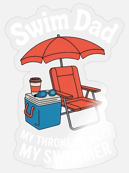 Schwimmen Sprüche Lustiges Schwimmen Geschenk - Sticker Größe S (10 x 10 cm) - Transparent glänzend