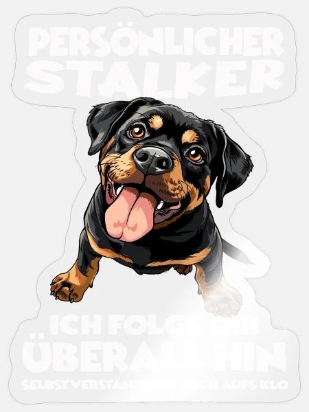 Rottweiler Hundehalter für Rottweiler Hundehalter - Sticker Größe S (10 x 10 cm) - Transparent glänzend