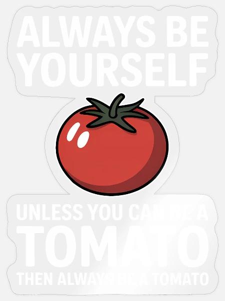 Tomaten Sprüche Tomate Lustiges Tomaten Geschenk - Sticker Größe S (10 x 10 cm) - Transparent glänzend