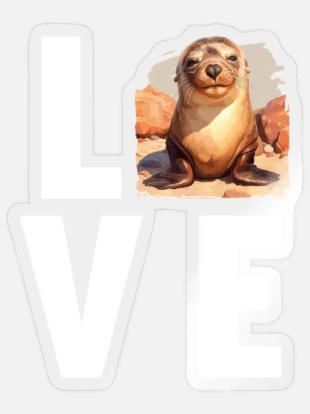 Seelöwen Seelöwe - Sticker Größe S (10 x 10 cm) - Transparent glänzend