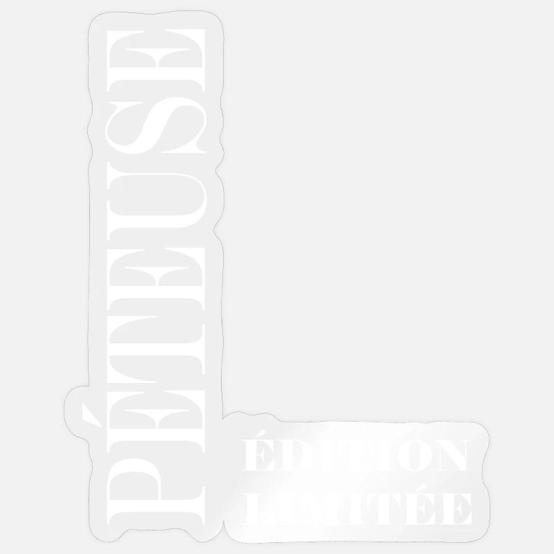 péteuse - Sticker taille S (10 x 10 cm) - brillant transparent