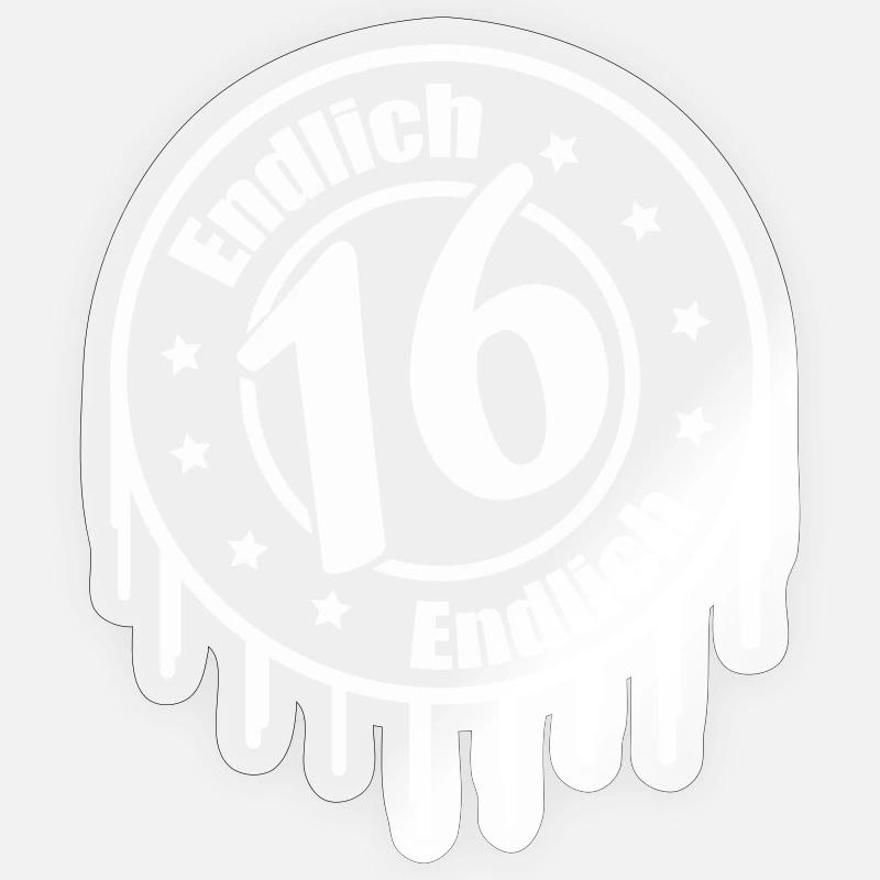 Finally 16 Birthday Sticker size S (10 x 10 cm)