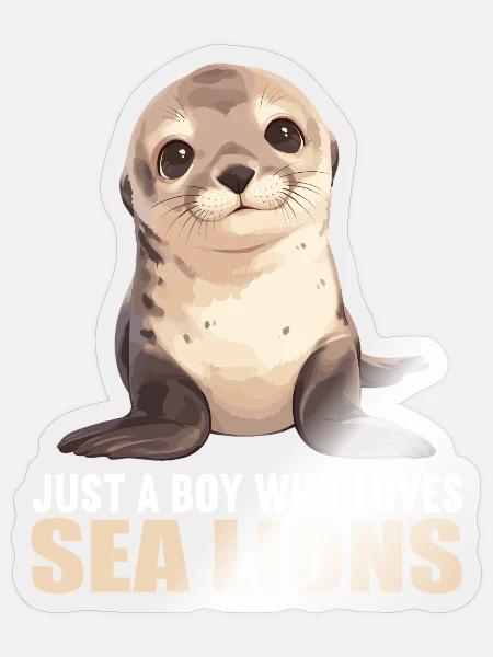 Seelöwen Seelöwe - Sticker Größe S (10 x 10 cm) - Transparent glänzend