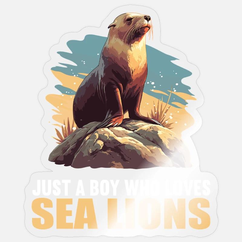 Seelöwen Seelöwe - Sticker Größe S (10 x 10 cm) - Transparent glänzend