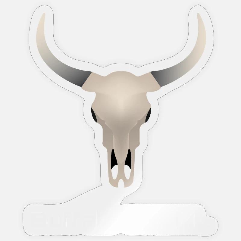 Buffalo Skull - Sticker size S (10 x 10 cm) - transparent glossy