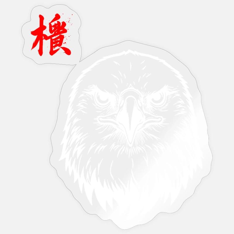 Eagle Asian - Sticker size S (10 x 10 cm) - transparent glossy