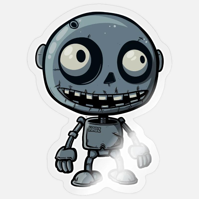Zombi Scrap Robot - Sticker size S (10 x 10 cm) - transparent glossy