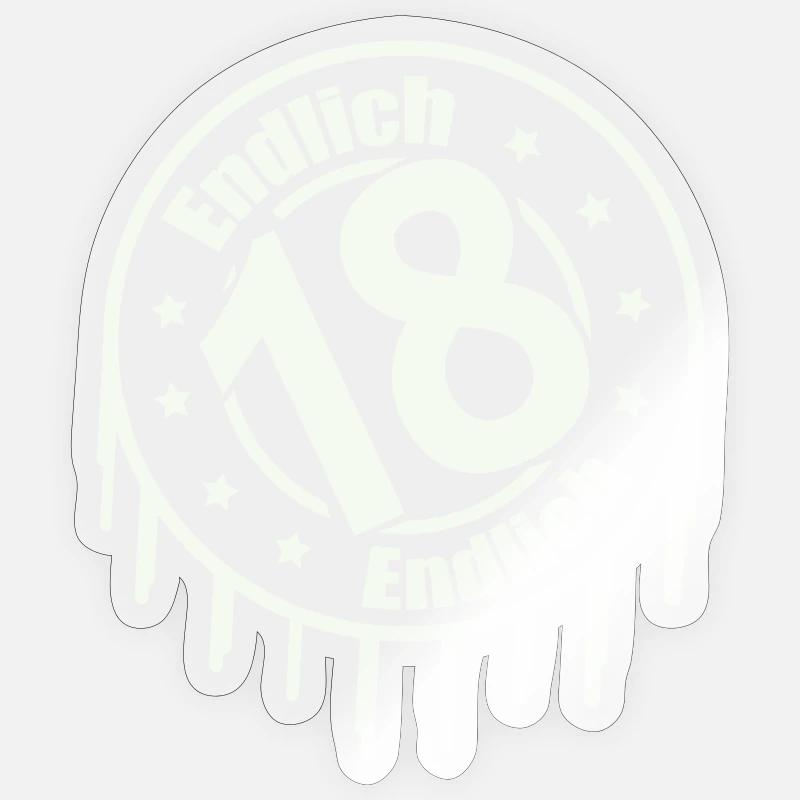 Endlich 18 Sticker Größe S (10 x 10 cm)