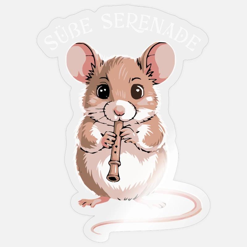 Recorder - Sweet Serenade Mouse Music School Sticker size S (10 x 10 cm)