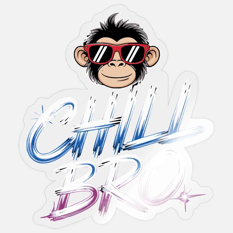 Chill Bro Monkey - Sticker size S (10 x 10 cm) - transparent glossy
