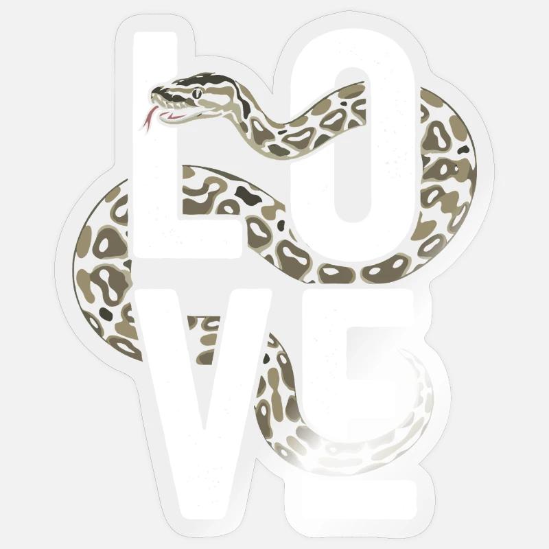 Königspython Schlangen LOVE Terrarium Python Sticker Größe S (10 x 10 cm)