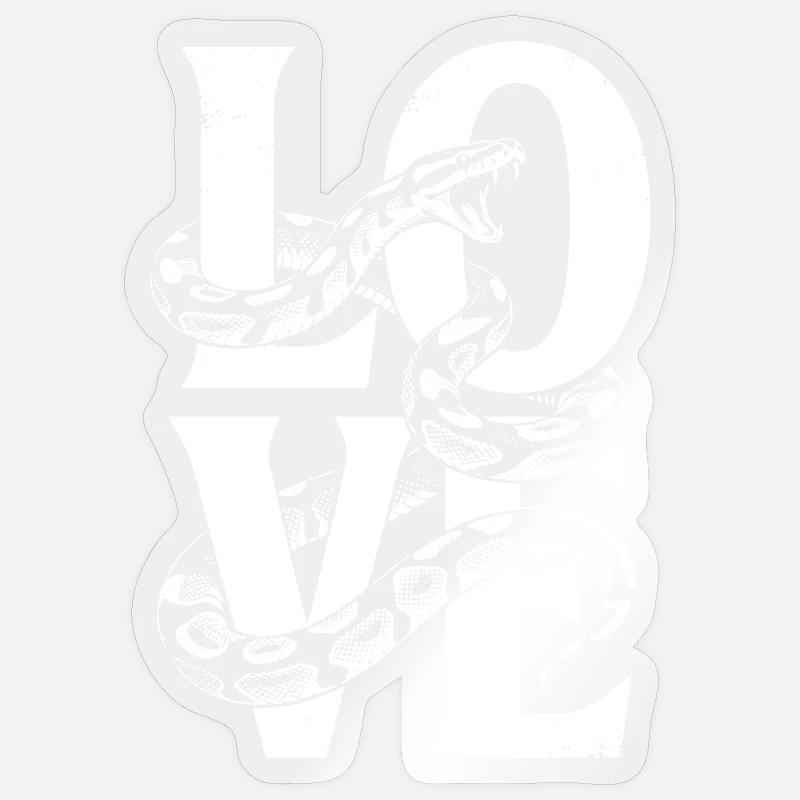 Königspython Schlangen LOVE Terrarium Python Sticker Größe S (10 x 10 cm)