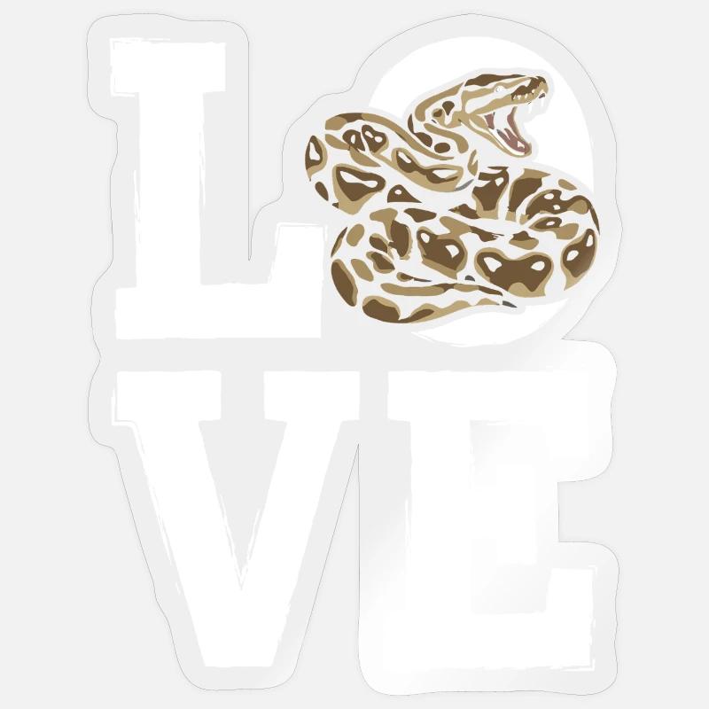 Königspython Schlangen LOVE Terrarium Python Sticker Größe S (10 x 10 cm)