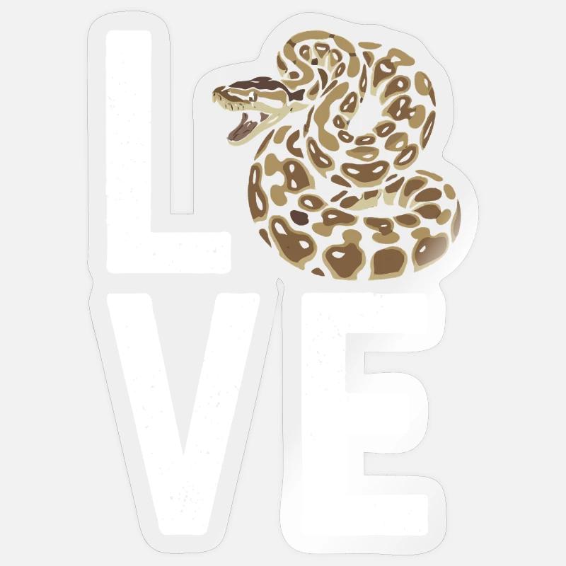 Königspython Schlangen LOVE Terrarium Python Sticker Größe S (10 x 10 cm)