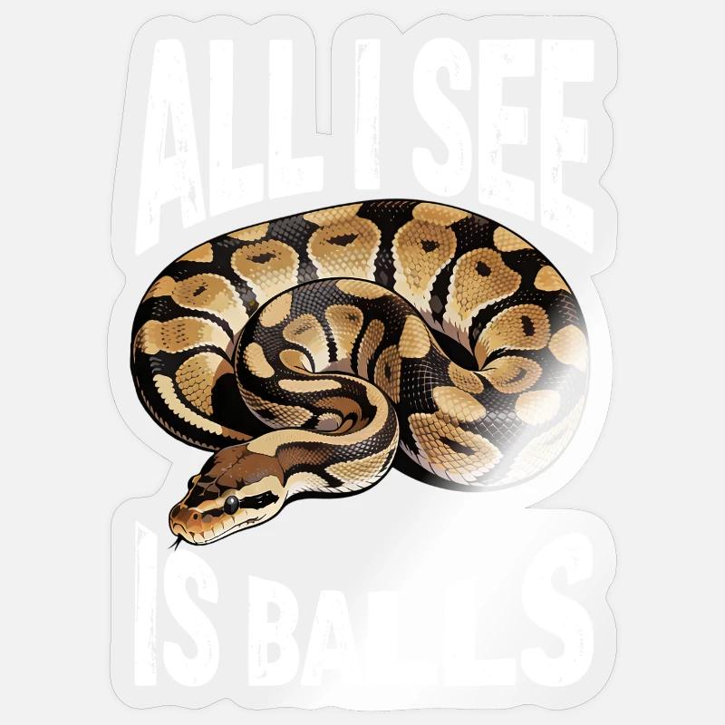 Königspython Schlangen Liebhaber Terrarium Python Sticker Größe S (10 x 10 cm)
