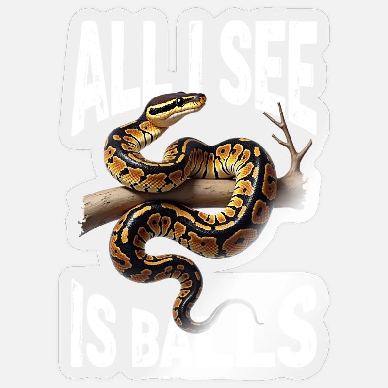 Königspython Schlangen Liebhaber Terrarium Python Sticker Größe S (10 x 10 cm)