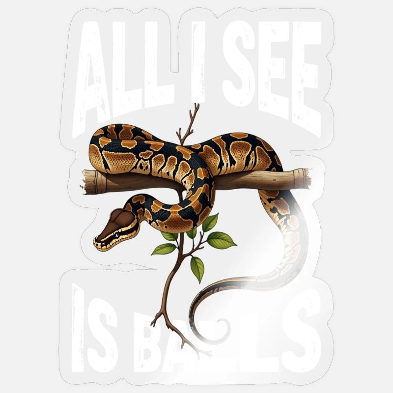 Königspython Schlangen Liebhaber Terrarium Python Sticker Größe S (10 x 10 cm)