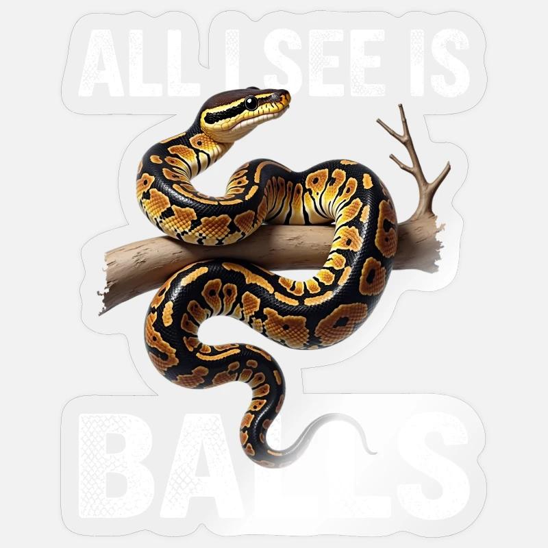 Königspython Schlangen Liebhaber Terrarium Python Sticker Größe S (10 x 10 cm)