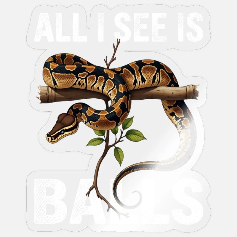 Königspython Schlangen Liebhaber Terrarium Python Sticker Größe S (10 x 10 cm)