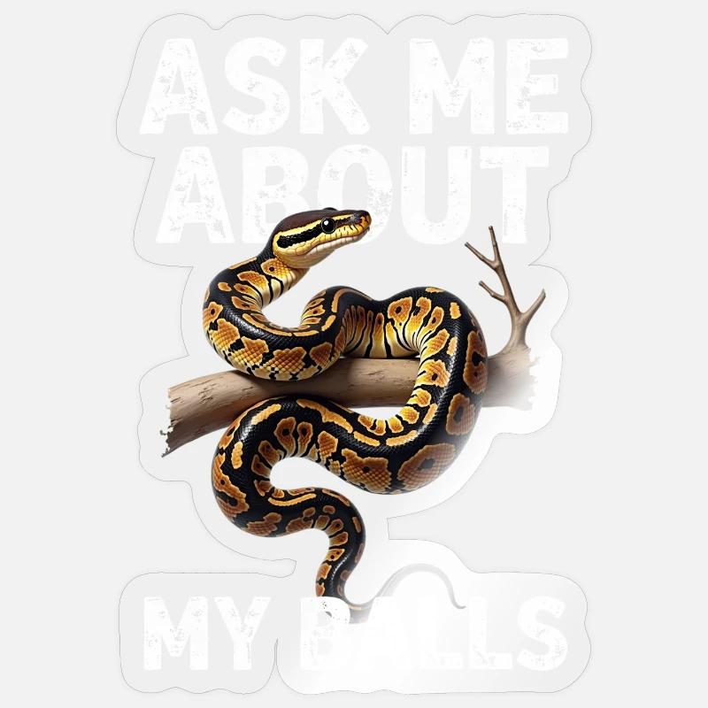 Königspython Schlangen Liebhaber Terrarium Python Sticker Größe S (10 x 10 cm)