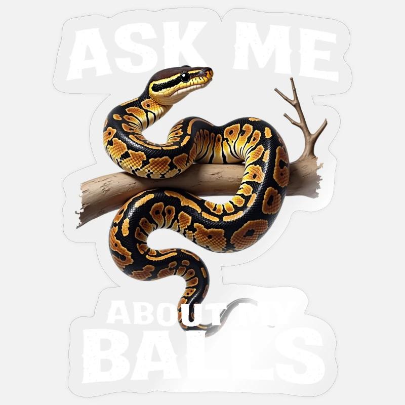 Königspython Schlangen Liebhaber Terrarium Python Sticker Größe S (10 x 10 cm)