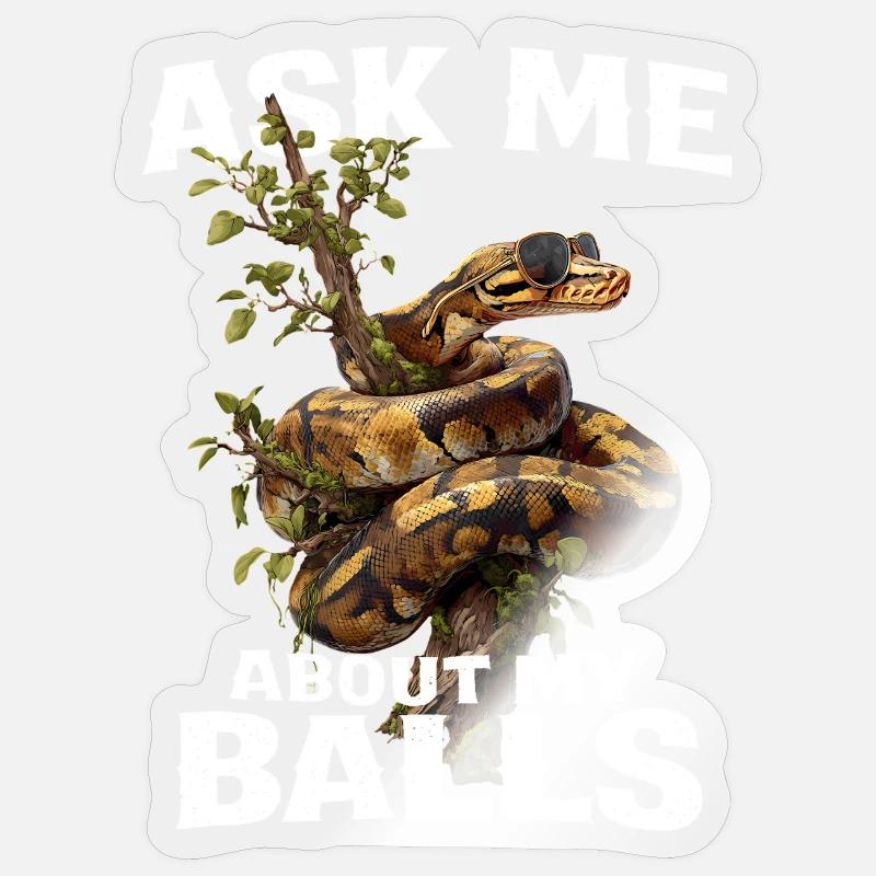 Königspython Schlangen Liebhaber Terrarium Python Sticker Größe S (10 x 10 cm)