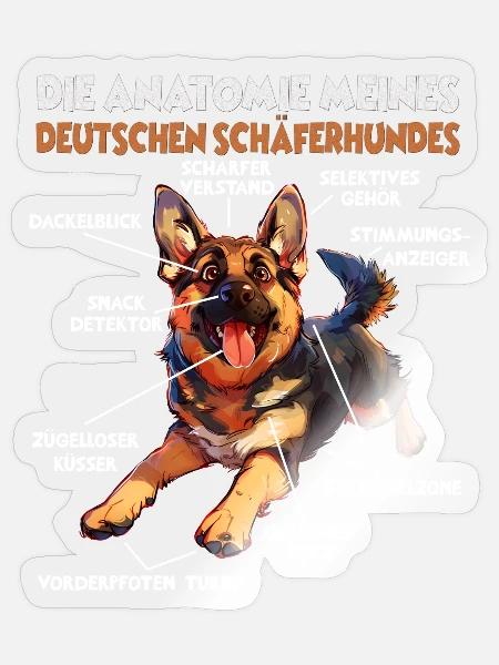 Schäferhund Gassi T Hundehalter Schäferhund - Sticker Größe S (10 x 10 cm) - Transparent glänzend