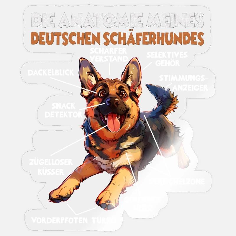 Schäferhund Gassi T Hundehalter Schäferhund - Sticker Größe S (10 x 10 cm) - Transparent glänzend