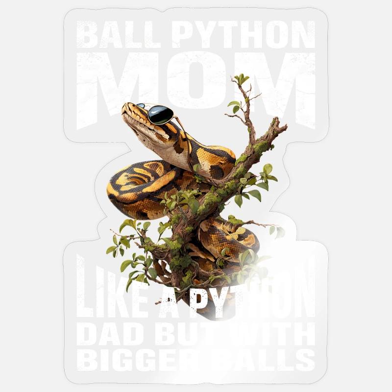 Königspython Mom Mama Schlangen Terrarium Python - Sticker Größe S (10 x 10 cm) - Transparent glänzend