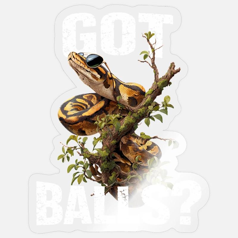 Königspython Schlangen Liebhaber Terrarium Python Sticker Größe S (10 x 10 cm)